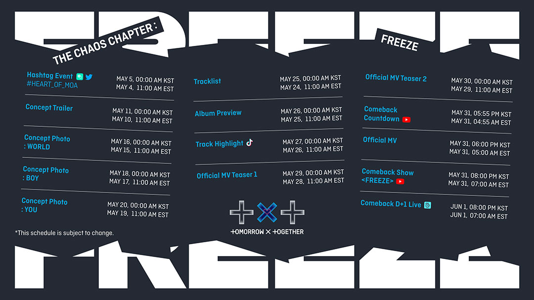 TXT Promotion Schedule