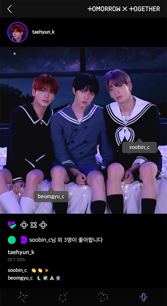 STARBOARD-Taehyun; Photo of TOMORROW X TOGETHER member TAEHYUN, BEOMGYU, SOOBIN.